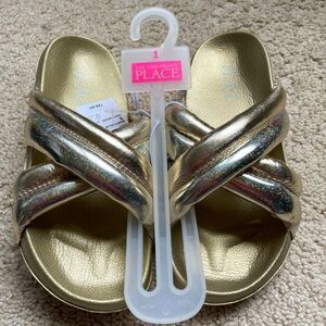 Girls Gold Slides BNWT